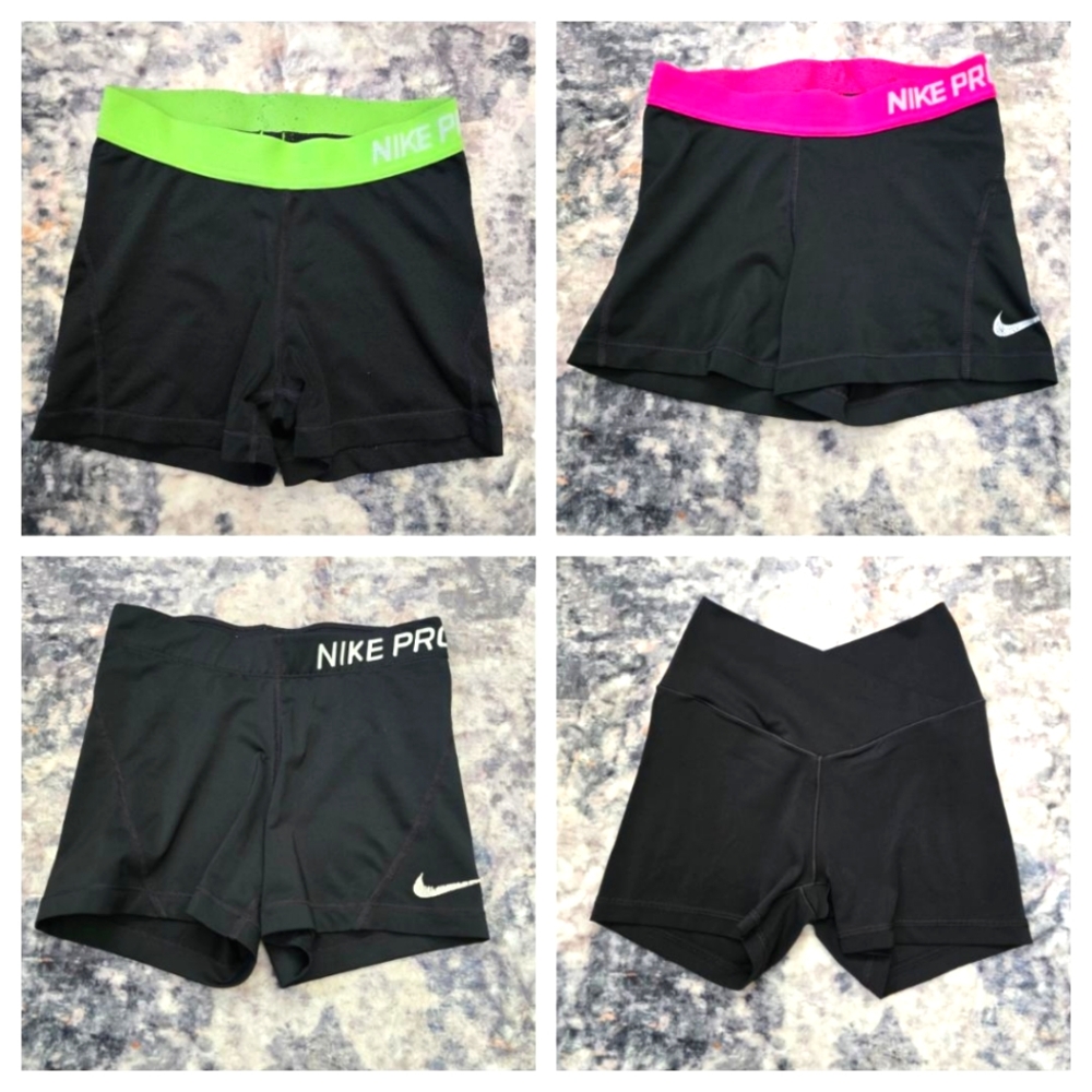 Nike Pro & Aerie Offline Spandex Sport Shorts, Black, ALL Size Small (4 Pairs)